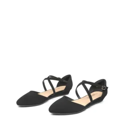 V-shaped Cutout Low Wedge Flats