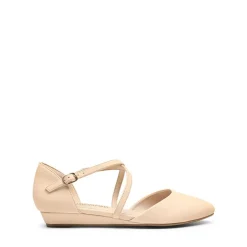 V-shaped Cutout Low Wedge Flats