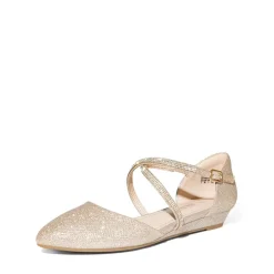 V-shaped Cutout Low Wedge Flats