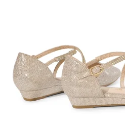 V-shaped Cutout Low Wedge Flats
