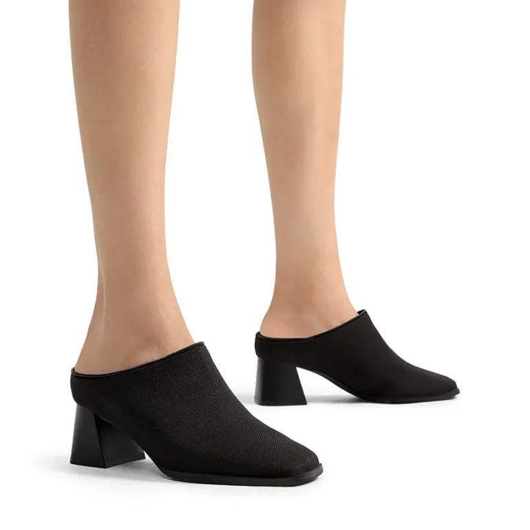 Waterproof Block Heel Knit Ankle Boots