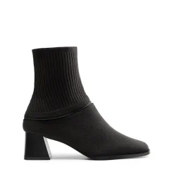 Waterproof Block Heel Knit Ankle Boots