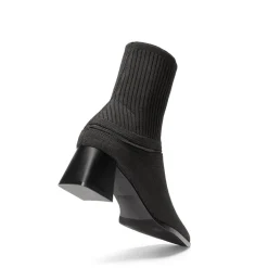 Waterproof Block Heel Knit Ankle Boots