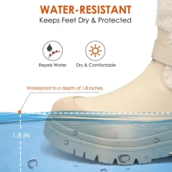 Waterproof Fur Lining Mid Calf Snow Boots