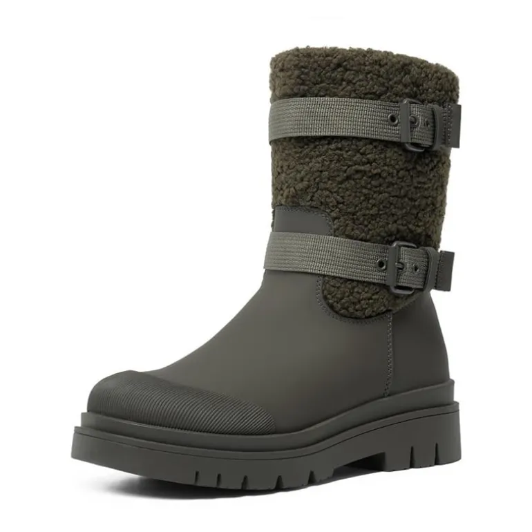 Waterproof Fur Lining Mid Calf Snow Boots