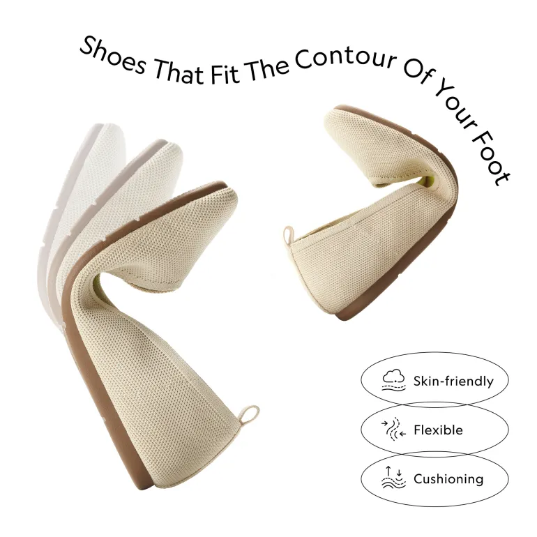 Water-Resistant Square-Toe Flats