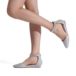 Wedge Ankle Strap Flats Shoes