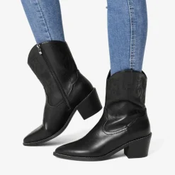 Western Chunky Heel Cowboy Ankle Boots