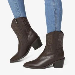 Western Chunky Heel Cowboy Ankle Boots