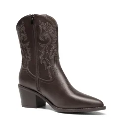 Western Chunky Heel Cowboy Ankle Boots