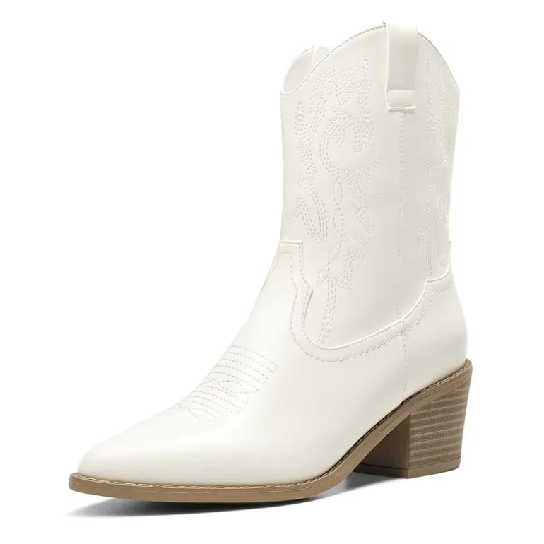 Western Chunky Heel Cowboy Ankle Boots