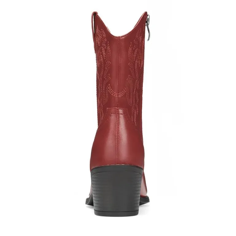 Western Chunky Heel Cowboy Ankle Boots