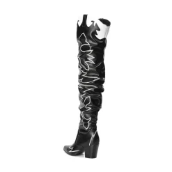 Western Embroidery Thigh High Boots