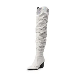 Western Embroidery Thigh High Boots