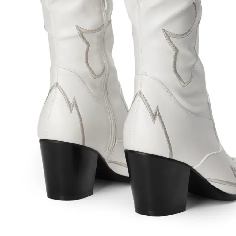 Western Embroidery Thigh High Boots