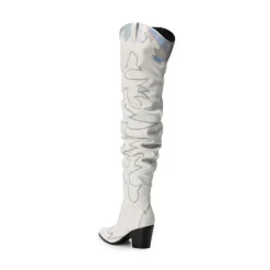 Western Embroidery Thigh High Boots
