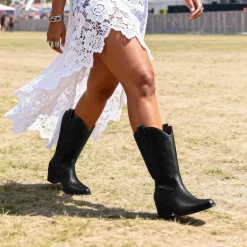 Wide Calf Embroidered Mid-Calf Cowboy Boots