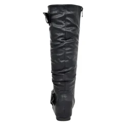 Wide Calf Fur-lined Low Hidden Wedge Boots