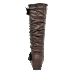 Wide Calf Fur-lined Low Hidden Wedge Boots