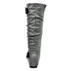 Wide Calf Fur-lined Low Hidden Wedge Boots