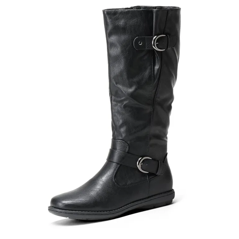 Wide Calf Knee High Faux Fur Boots