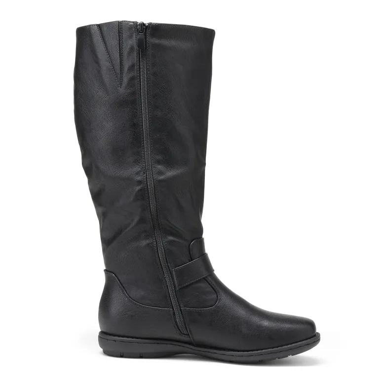 Wide Calf Knee High Faux Fur Boots