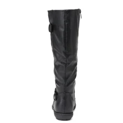 Wide Calf Knee High Faux Fur Boots