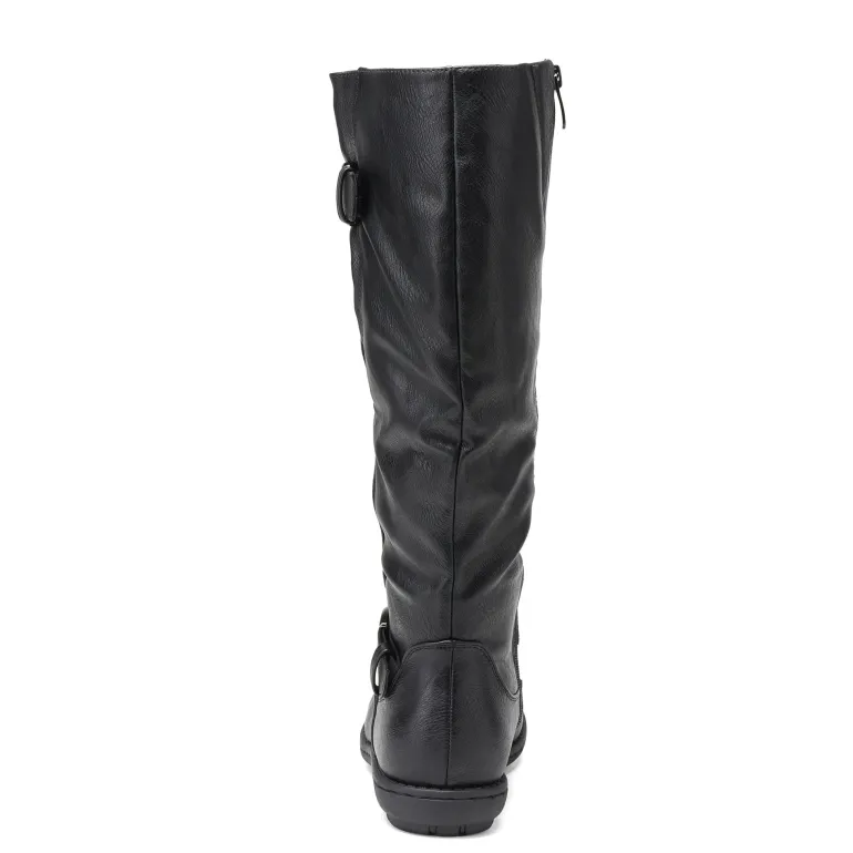 Wide Calf Knee High Faux Fur Boots