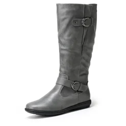 Wide Calf Knee High Faux Fur Boots