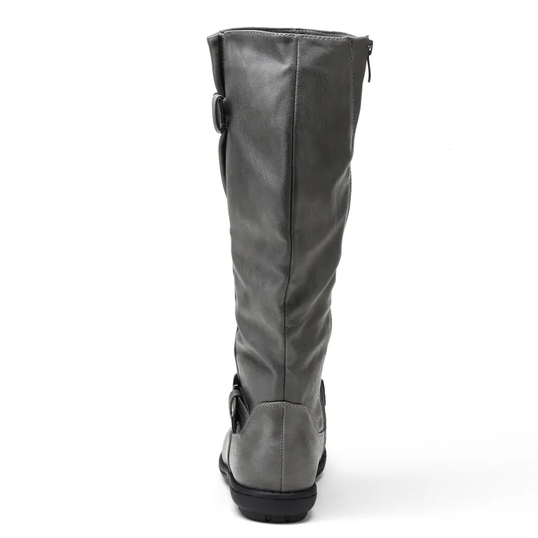 Wide Calf Knee High Faux Fur Boots