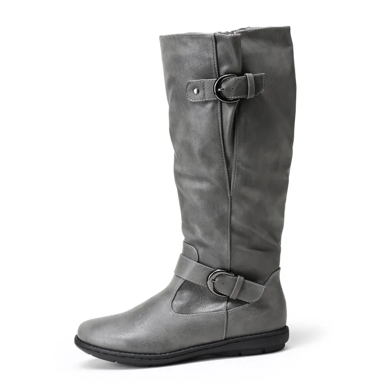 Wide Calf Knee High Faux Fur Boots