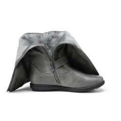 Wide Calf Knee High Faux Fur Boots