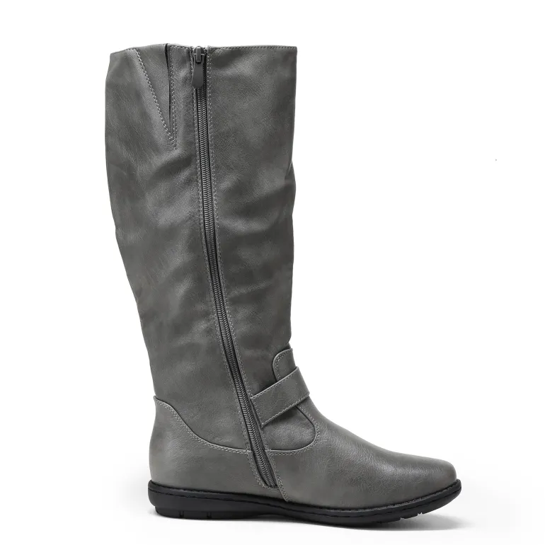 Wide Calf Knee High Faux Fur Boots