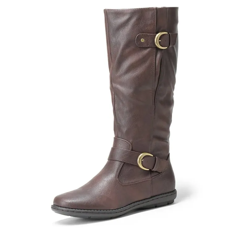 Wide Calf Knee High Faux Fur Boots