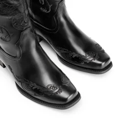 Wide-calf Square Toe Embroidered Cowboy Boots