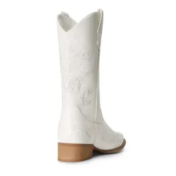 Wide-calf Square Toe Embroidered Cowboy Boots