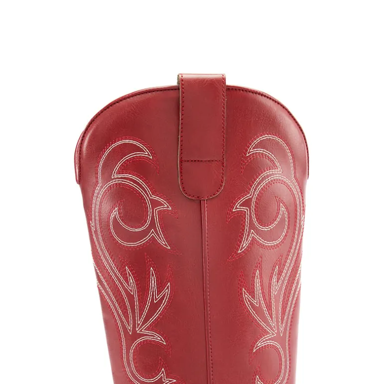 Wide-calf Square-toe Mid-Calf Cowgirl Boots