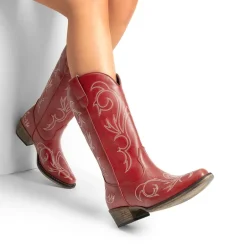 Wide-calf Square-toe Mid-Calf Cowgirl Boots