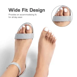 Wide-Toe Ankle Strap Low Wedge Sandals