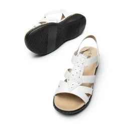 Wide-Toe Arch Support Rhinestones Strappy Sandals