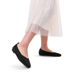 Wide-Toe Knit Flats
