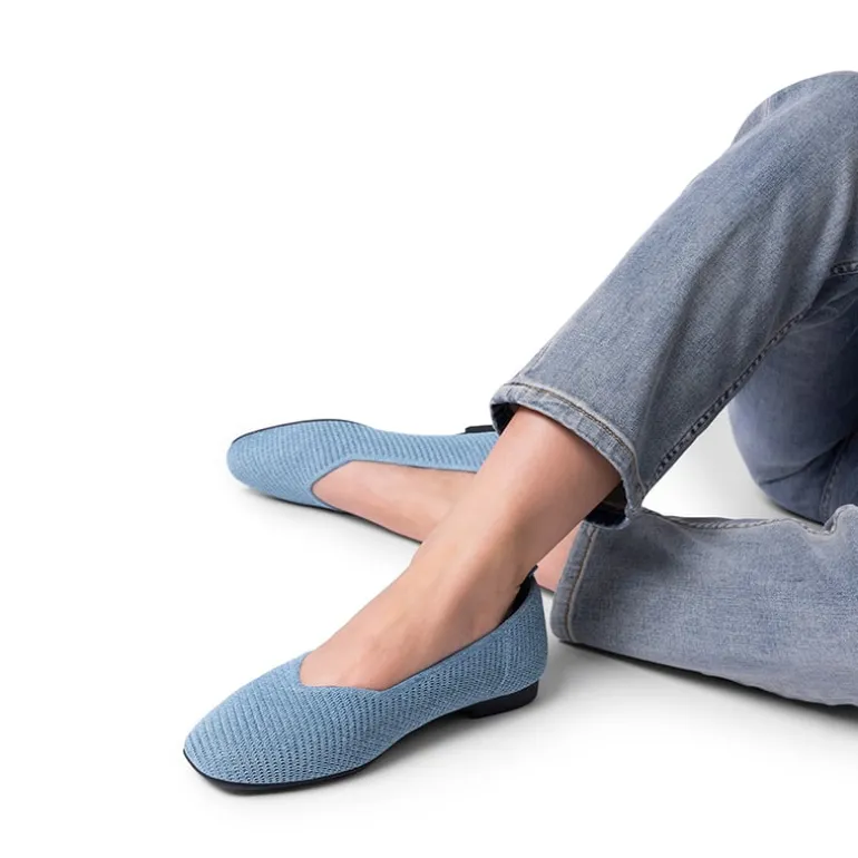 Wide-Toe Knit Flats
