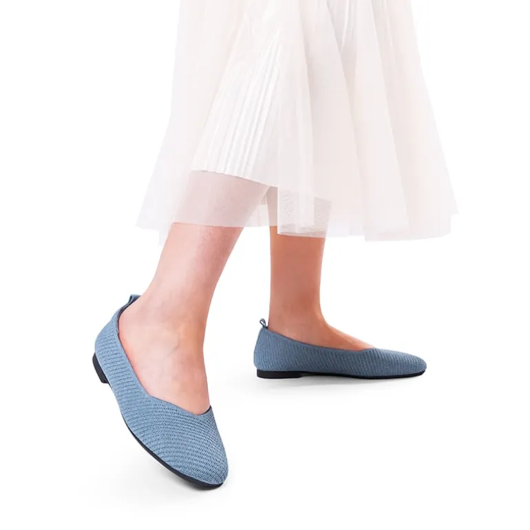 Wide-Toe Knit Flats