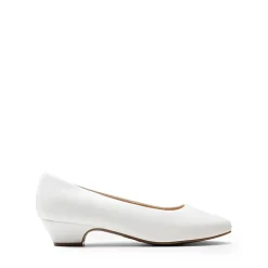Wide-Toe Slip-On Low Heel Pumps