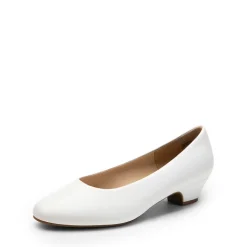 Wide-Toe Slip-On Low Heel Pumps