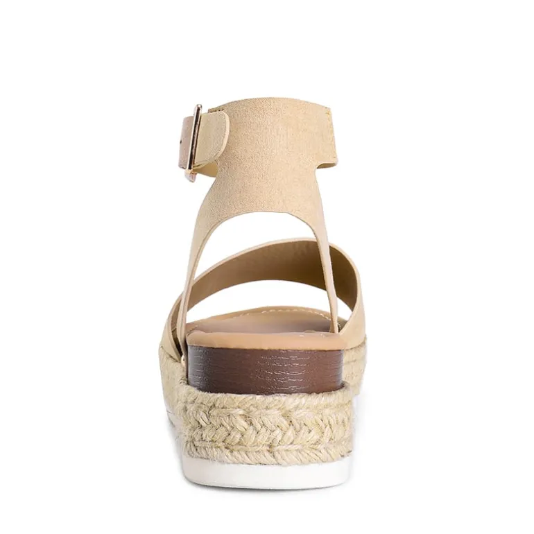 Wide-Toe Wedge Platform Espadrille Sandals