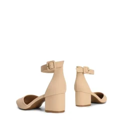 Wide Width Ankle Strap Chunky Low Heel Pumps