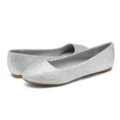 Wide Width Comfortable Ballerina Sparkly Flats