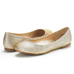 Wide Width Comfortable Ballerina Sparkly Flats