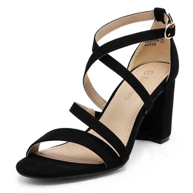 Wide Width Dressy Chunky Strappy Sandals